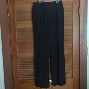 NWOT black pinstripe trousers cuffed bottom